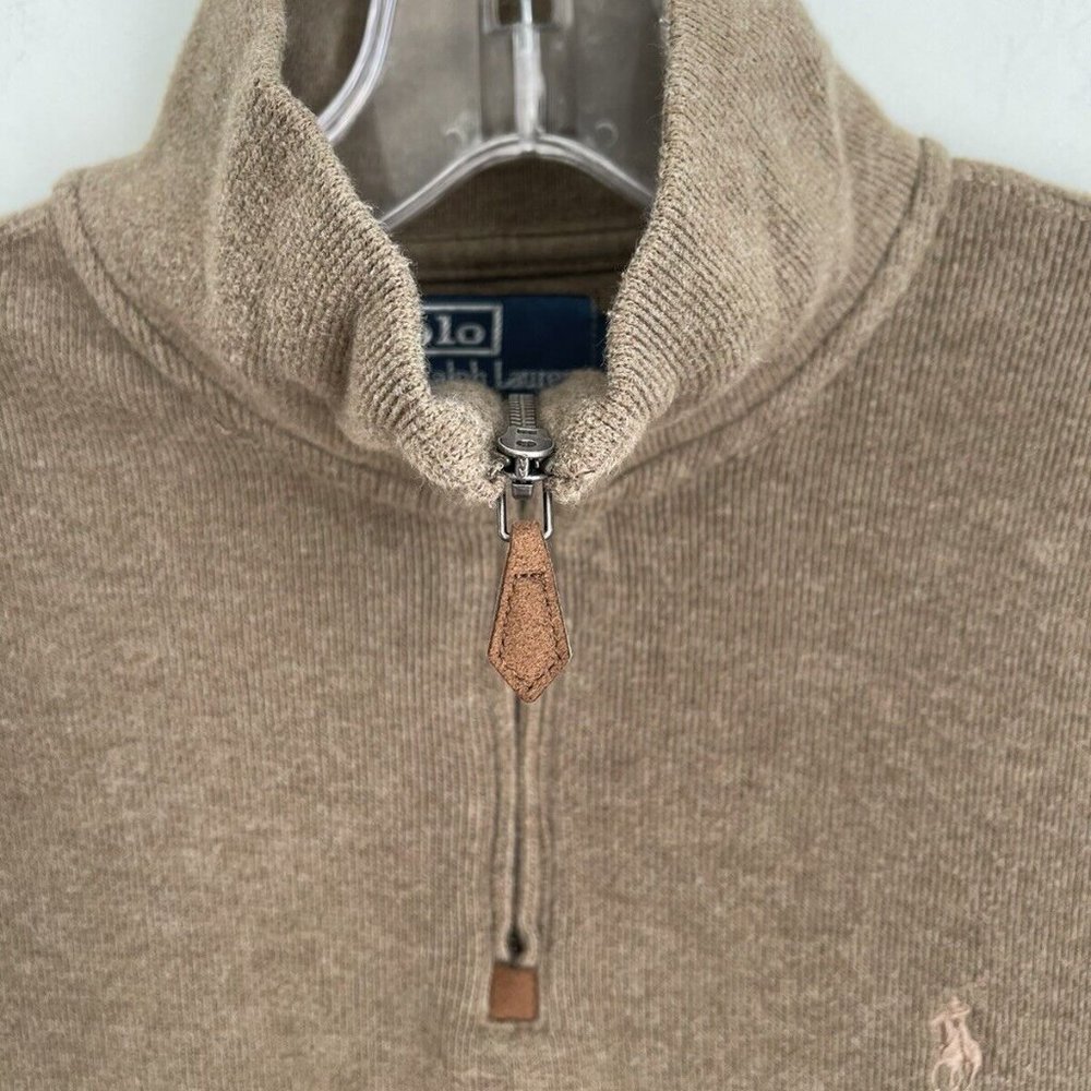 Vintage Polo Ralph Lauren Green Long Sleeve Quarter Zip Pullover Sweater… - Picture 6 of 8